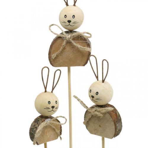 Floristik24 Bunny flower prop træ rust Påskehare dekoration natur 8cm 8 stk