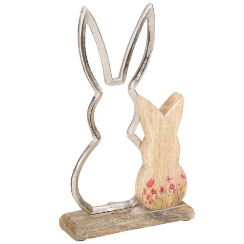 Floristik24 Kanin mor med barn kanin dekoration natursølv 26,5cm