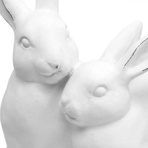 Mor kanin med barn vintage look keramik hvid 15,5×15×18cm
