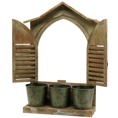 Floristik24 Dekorativt vindue træ med 3 blomsterpotter H49cm