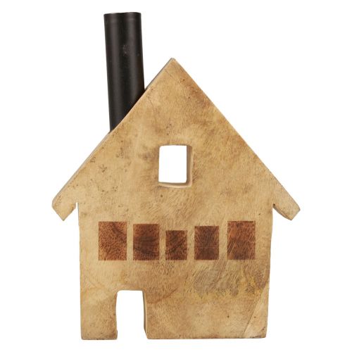 Artikel Dekorativt hus træ dekoration lysestage sort 16,5×3,5cm×22cm