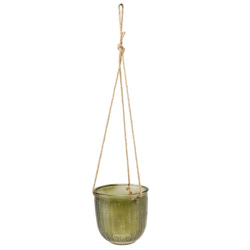 Artikel Hængepotte glas dekorativ glaskrukke retro grøn brun 14,5cm 2stk