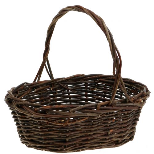 Håndtag kurv kurv oval 28 cm x 20 cm | Floristik24.dk