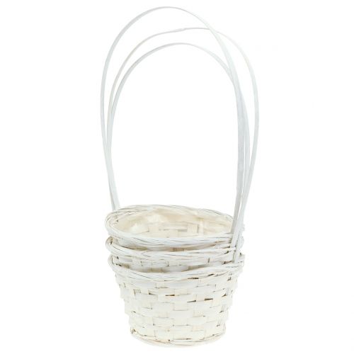 Floristik24 Affaldskurv med hank hvid 34cm 3stk