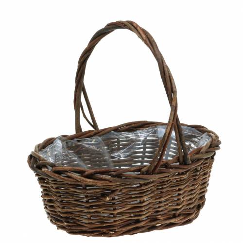 Floristik24 Håndtag kurv oval træ natur 27 × 20 cm H27cm