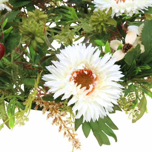 Floristik24 Efterårkrans krysantemum hvid Ø30cm