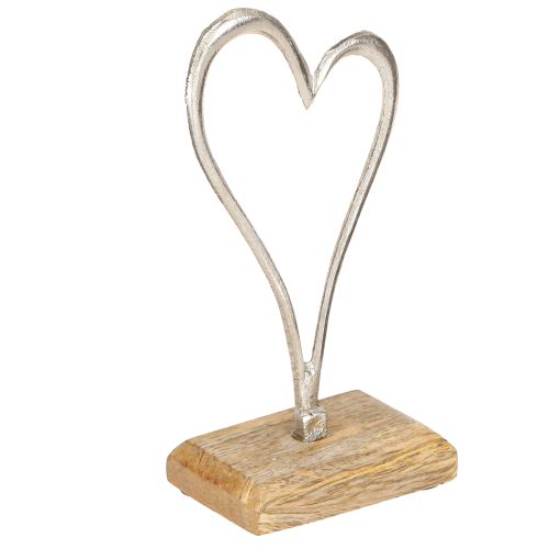 Hjertedekoration Metal Træ Base Natur Sølv H15,5cm 3 Stk