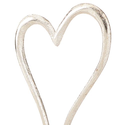 Artikel Hjertedekoration Metal Træ Base Natur Sølv H15,5cm 3 Stk