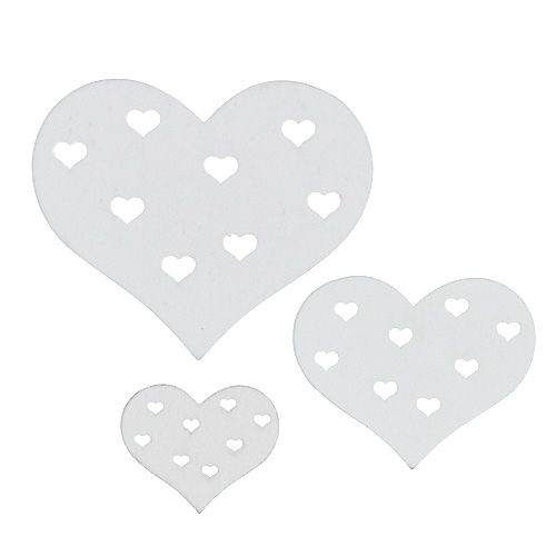 Floristik24 Heart Mix White 3,3 cm - 7cm 54p