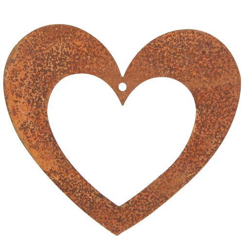 Hjerterust dekoration hjerte metal patina 15cm 6 stk