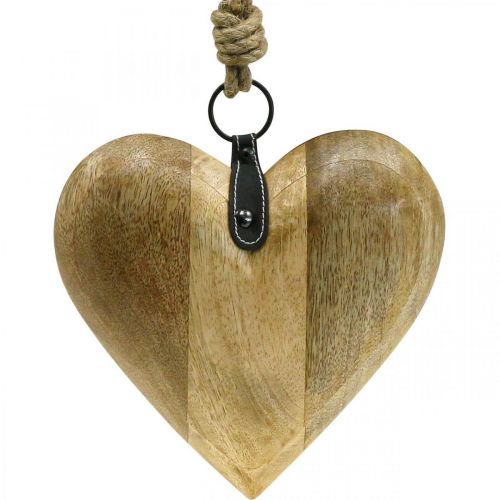 Artikel Træhjerte, dekorativt hjerte til ophæng, hjertedekoration H19cm