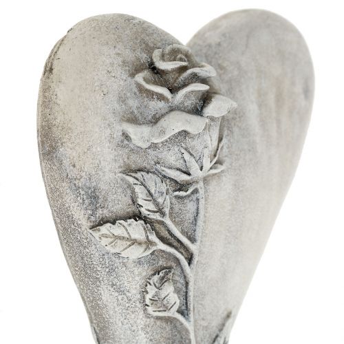 Floristik24 Hjerte med rosa grå 16,5cm x 10cm 2 stk