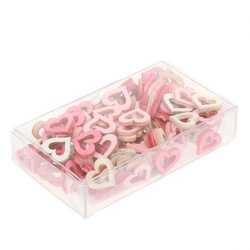 Floristik24 Hjerte til at drysse pink, pink, natur 2cm 144p