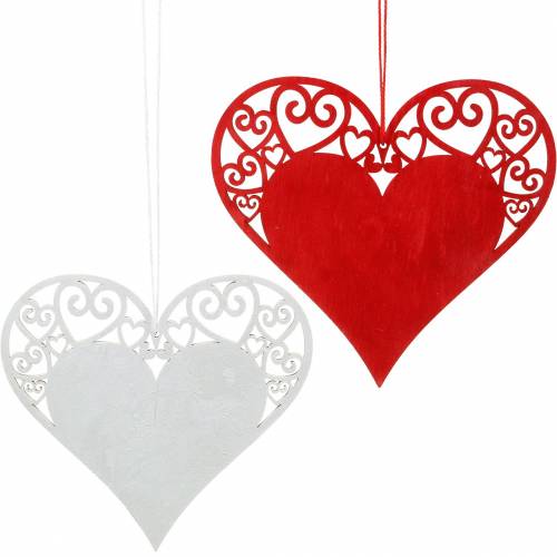 Floristik24 Hjerte til at hænge, bryllup dekoration, vedhæng hjerte, hjerte dekoration, Valentinsdag 12 stk