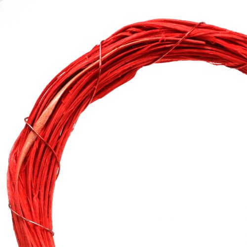 Floristik24 Hjerte lavet af raffia til at hænge rødt 15cm 8stk