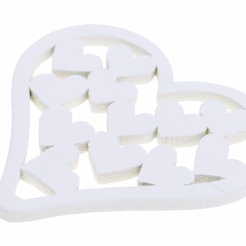 Artikel Scatter dekoration hjerte hvid 5cm 40 stk