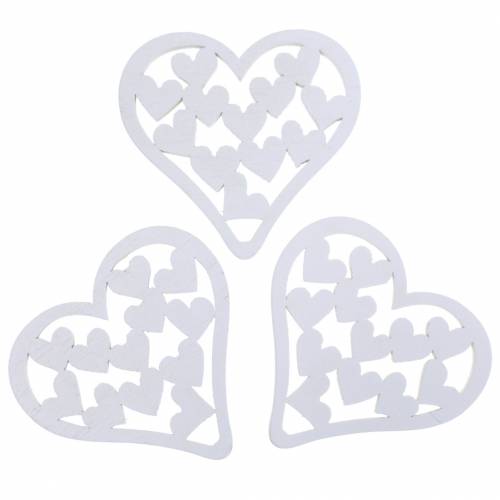 Floristik24 Scatter dekoration hjerte hvid 5cm 40 stk