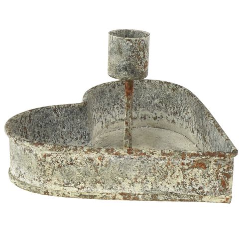 Floristik24 Hjerte dekorativ lysestage lysestage antik 13x14cm