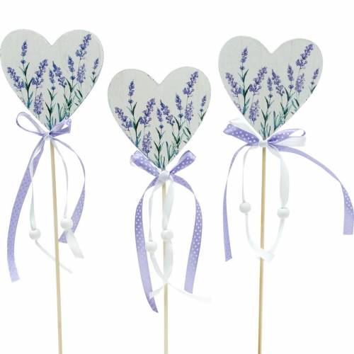 Floristik24 Lavendel hjerte, sommer dekoration, hjerte at holde med lavendel, Middelhavet hjerte dekoration 6stk