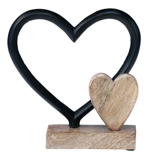 Artikel Hjertemetal hjertetræ mangotræ base natur 18x5x19cm