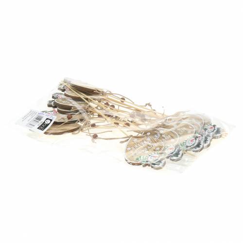 Floristik24 Deco stik hjerte med snemand 12 stk