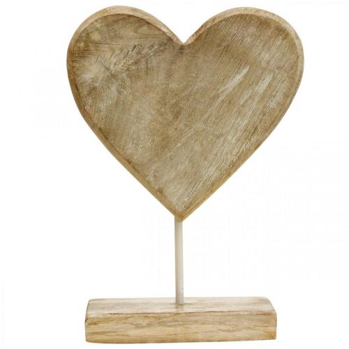 Floristik24 Træhjerte hjerte deco træ metal natur landlig stil 20x6x28cm