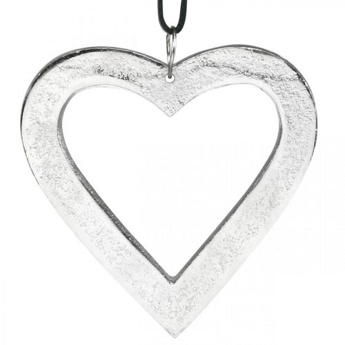 Artikel Hjerte til at hænge, metaldekoration, jul, bryllupsdekoration sølv 11 × 11cm