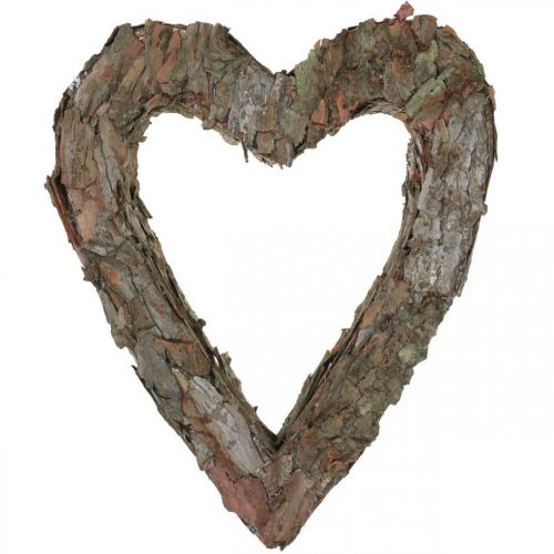 Artikel Deco hjerte åben fyrretræsbark efterårsdekoration gravdekoration 30×24cm