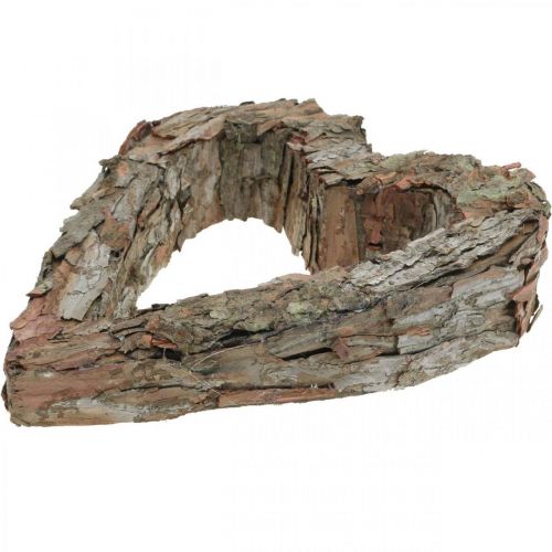 Artikel Deco hjerte åben fyrretræsbark efterårsdekoration gravdekoration 30×24cm