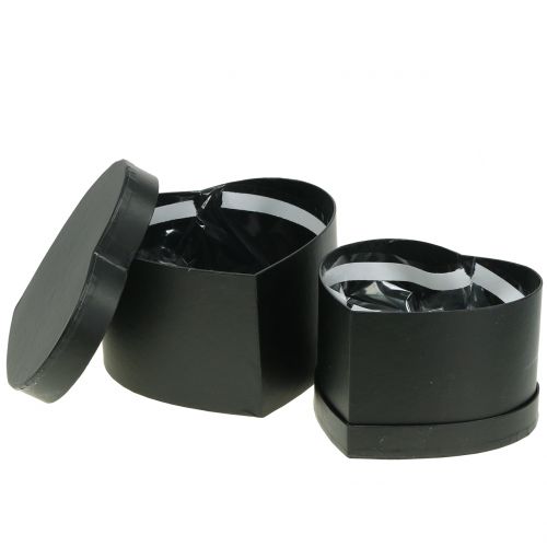 Floristik24 Blomsterkasse hjerte sort 18 / 20cm 2stk