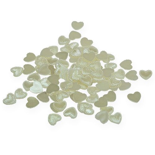 Floristik24 Spredt dekoration mini hjerter creme 1,3 cm 300p