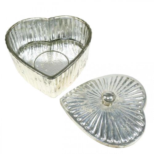 Artikel Hjertekrukke med låg glaskrukke hjertechampagne 15,5×15×10cm