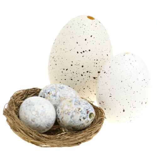 Æg sortiment gås, kylling og vagtler 3,5cm – 8cm 12stk