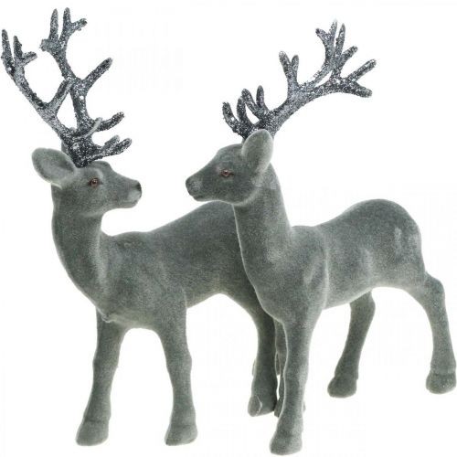 Deco hjort deco figur deco rensdyr antracit H20cm 2stk