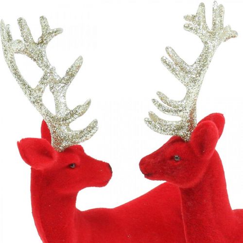 Floristik24 Deco hjorte dekorationsfigur deco rensdyr rød H20cm 2stk