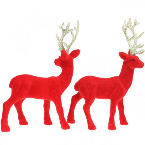 Floristik24 Deco hjorte dekorationsfigur deco rensdyr rød H20cm 2stk