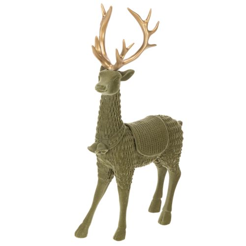 Dekorativ stående hjortefigur, besat med gevir, 31 cm