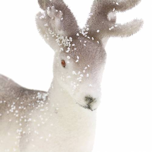 Artikel Dekorativ Rensdyr Hvid med Glitter – Vinter Julepynt 20cm 3stk