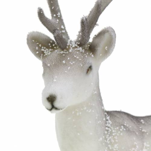 Artikel Deco hjorte flokket/sneet 27,5cm 2 stk