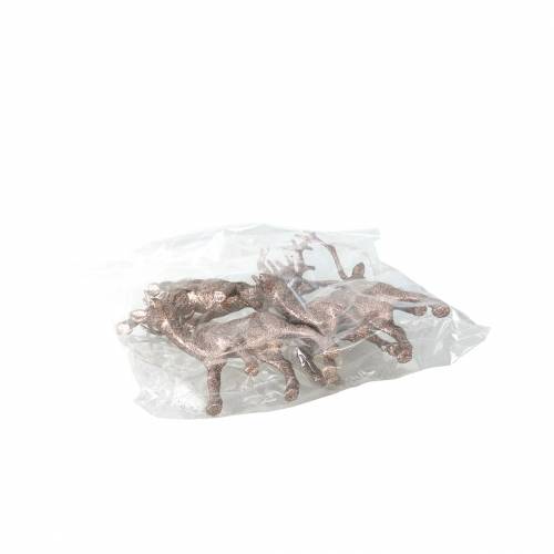 Floristik24 Dekorativt rådyr glitter kobber 14cm 4stk