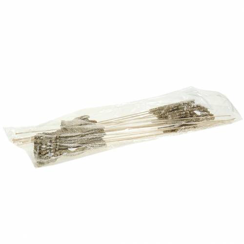 Artikel Dekorativt stik rådyr glitter guld assorteret 8/10cm 18 stk