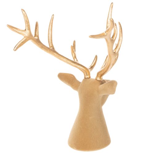 Dekorativ hjortehovedskulptur med store gevirer, 52 cm | Floristik24.dk