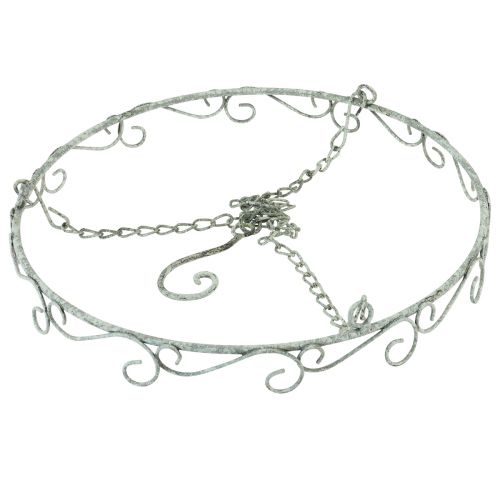 Artikel Hængende dekoration metal dekorativ ring hvid shabby chic Ø30cm H30cm
