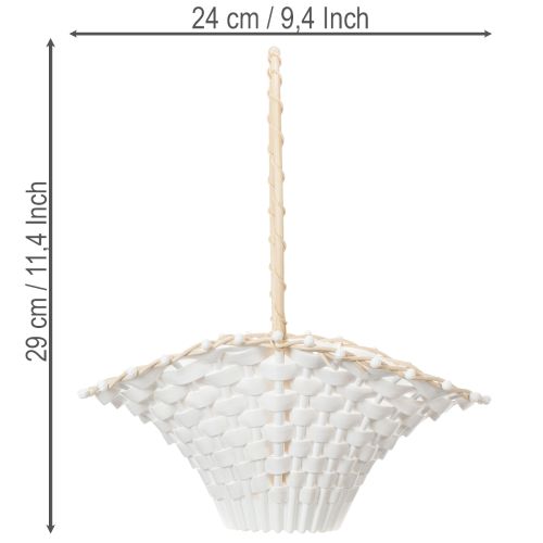 Bryllupsblomsterpigekurv 24 cm x 17 cm | Floristik24.dk