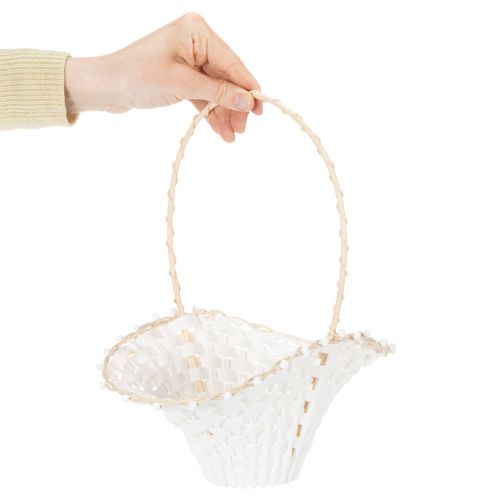 Bryllupsblomsterpigekurv 24 cm x 17 cm | Floristik24.dk