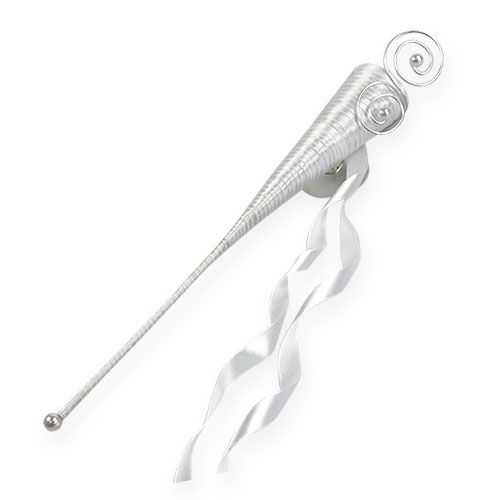 Floristik24 Satin taske hvid 40cm 3stk