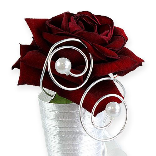 Floristik24 Satin taske hvid 40cm 3stk