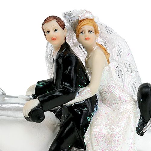 Artikel Bryllupsfigur brudeparret på motorcykel 9 cm