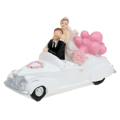 Brudefigur brud og brudgom i bilen 16cm