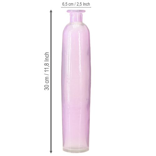 Artikel Høj blomstervase lilla flasker dekorativt glas Ø6,5cm H30cm